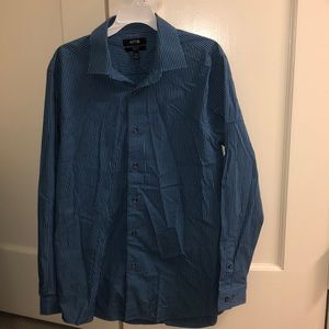 APT.9, checkered blue button up, minimally used